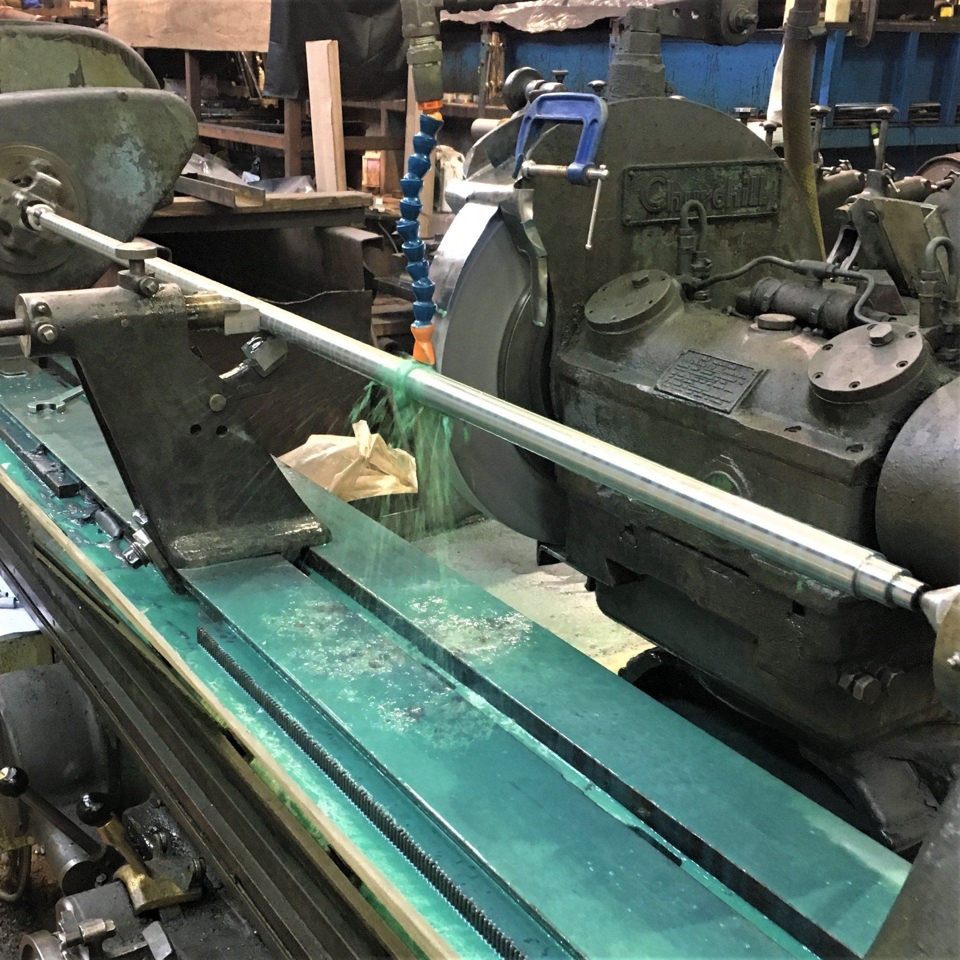 Cylindrical grinding of work roll from metal processing industry