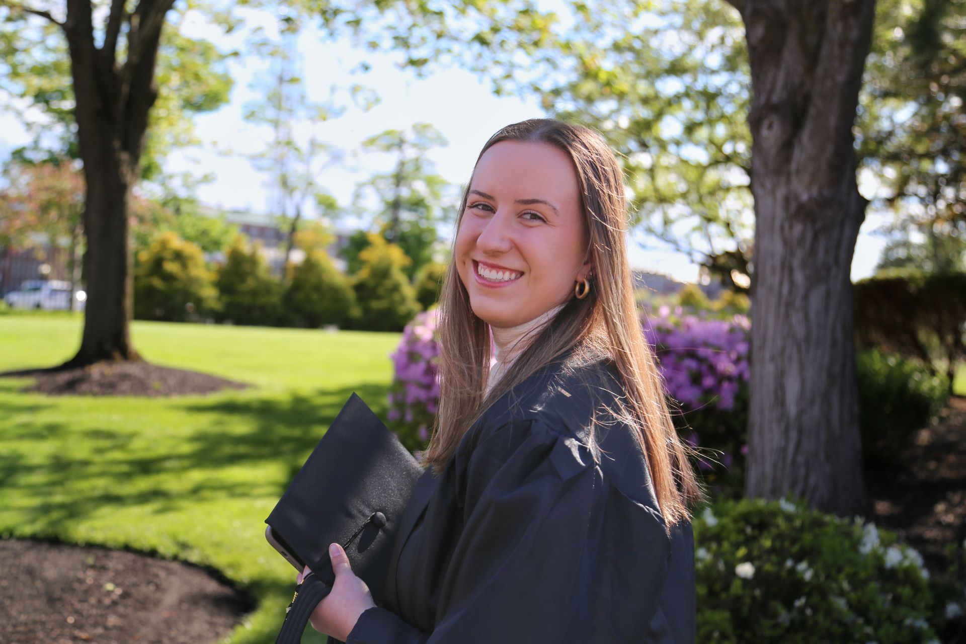 Student graduation portraits with natural expressions