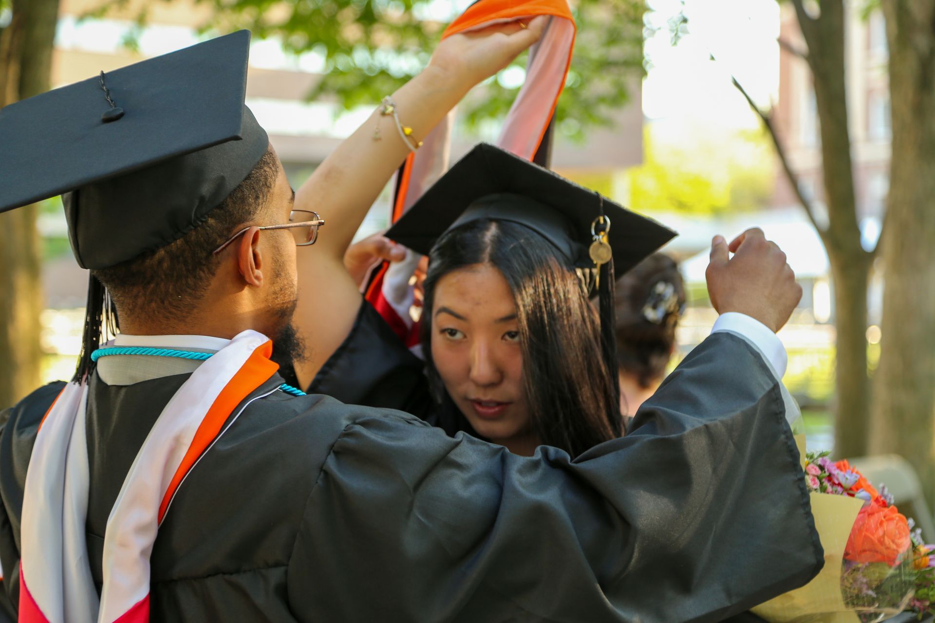 Graduation session near the RPI approach in Troy NY