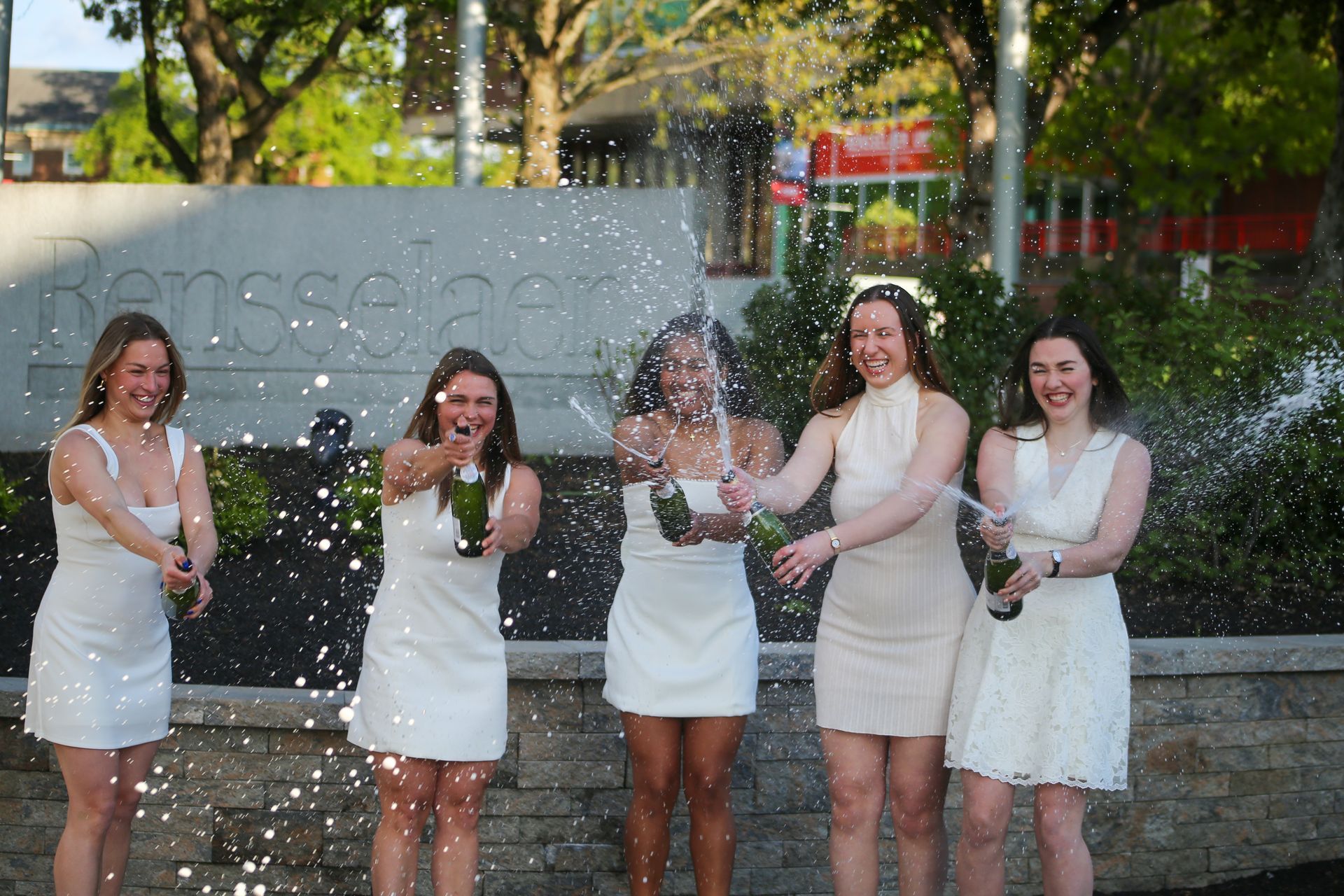 Candid graduation session at RPI during golden hour