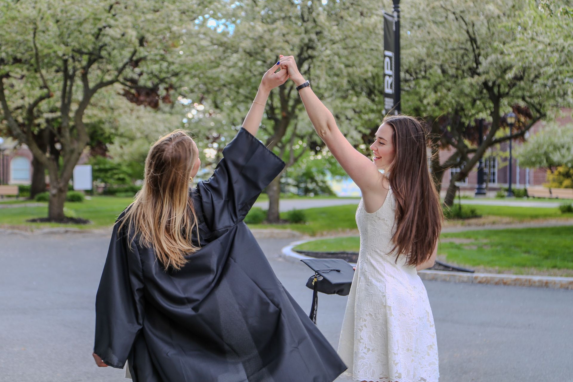 Friends celebrating graduation at RPI in Troy NY