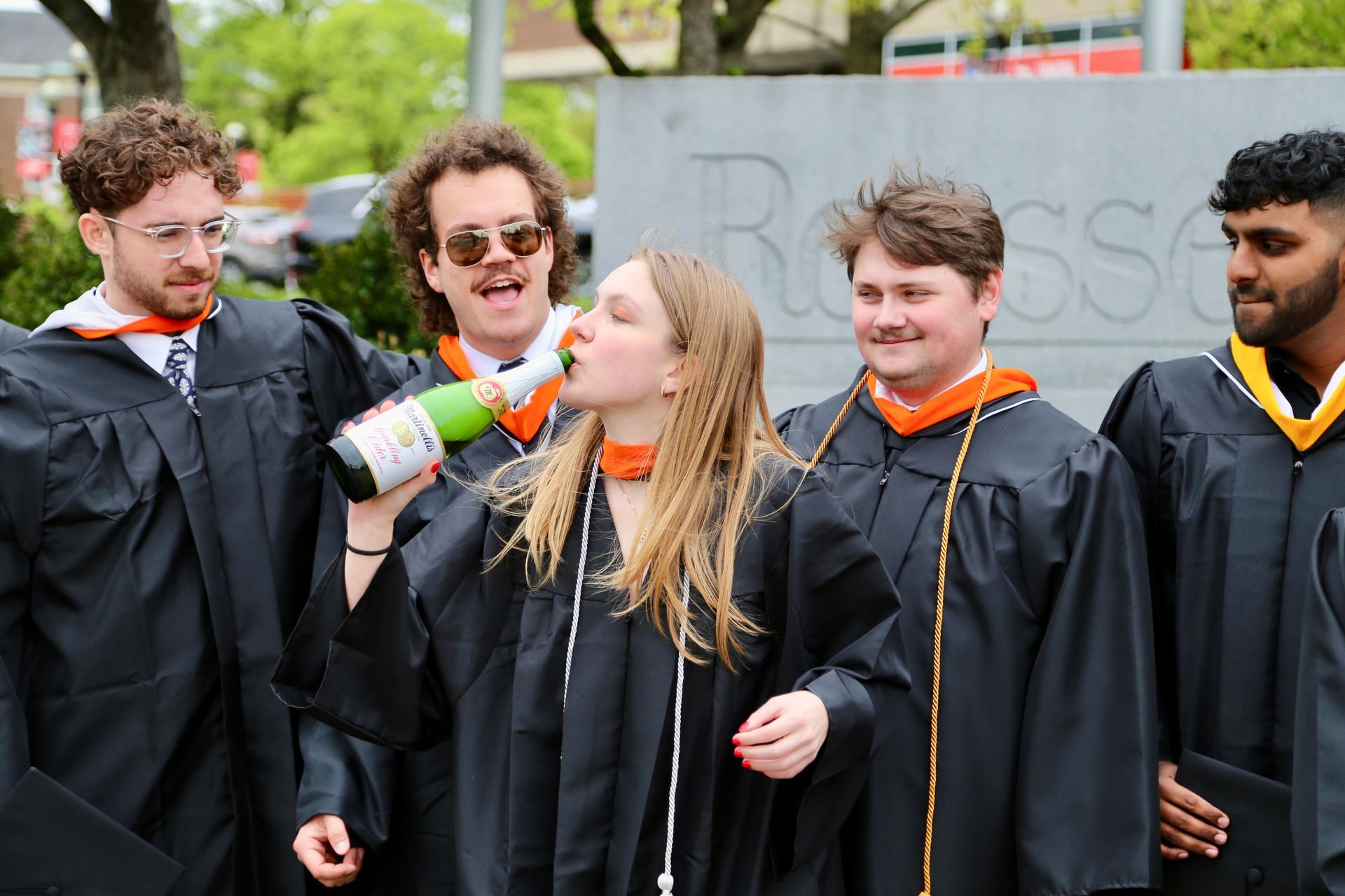 Friends celebrating graduation together in Albany NY
