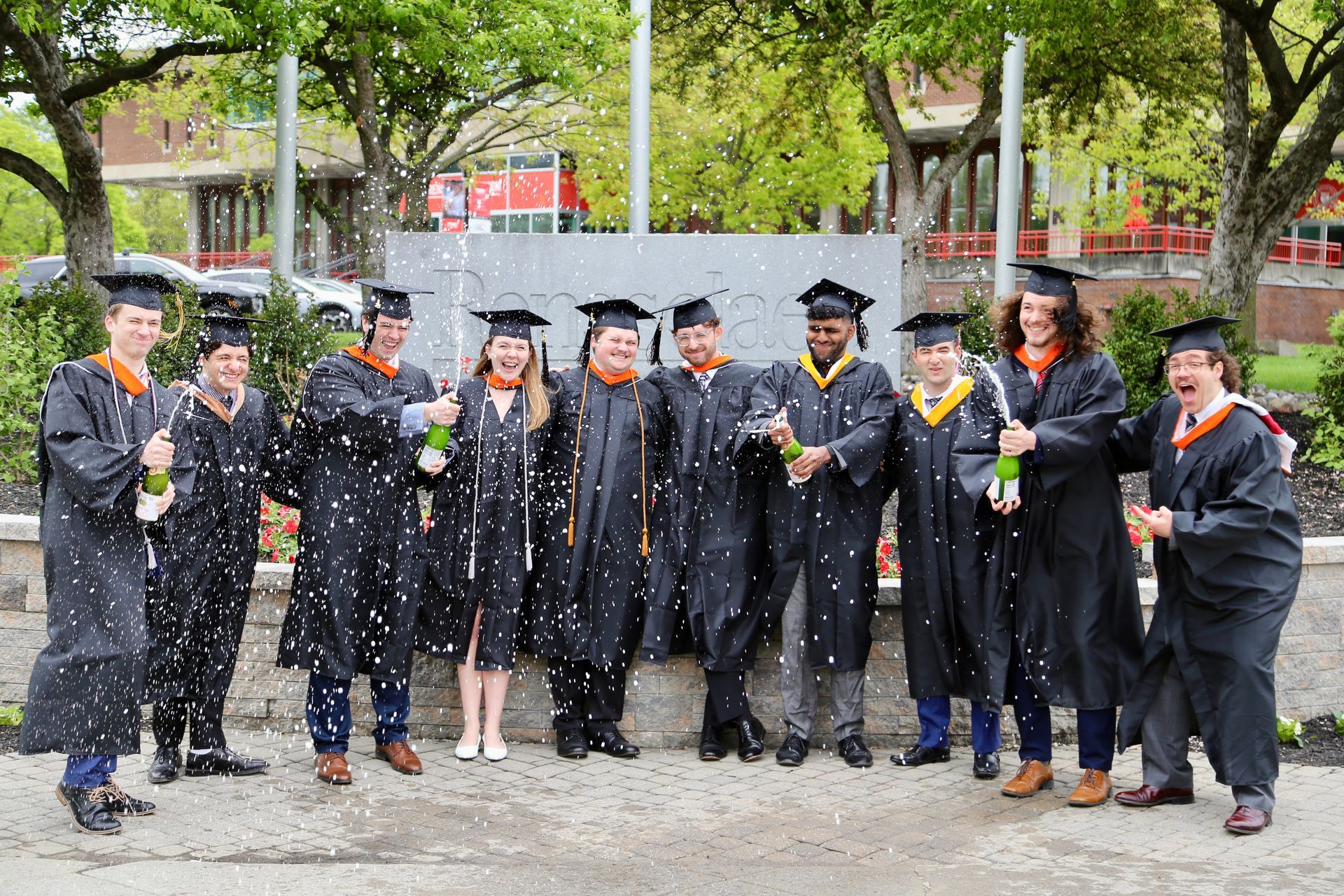 Graduation portraits near the RPI approach in Troy NY