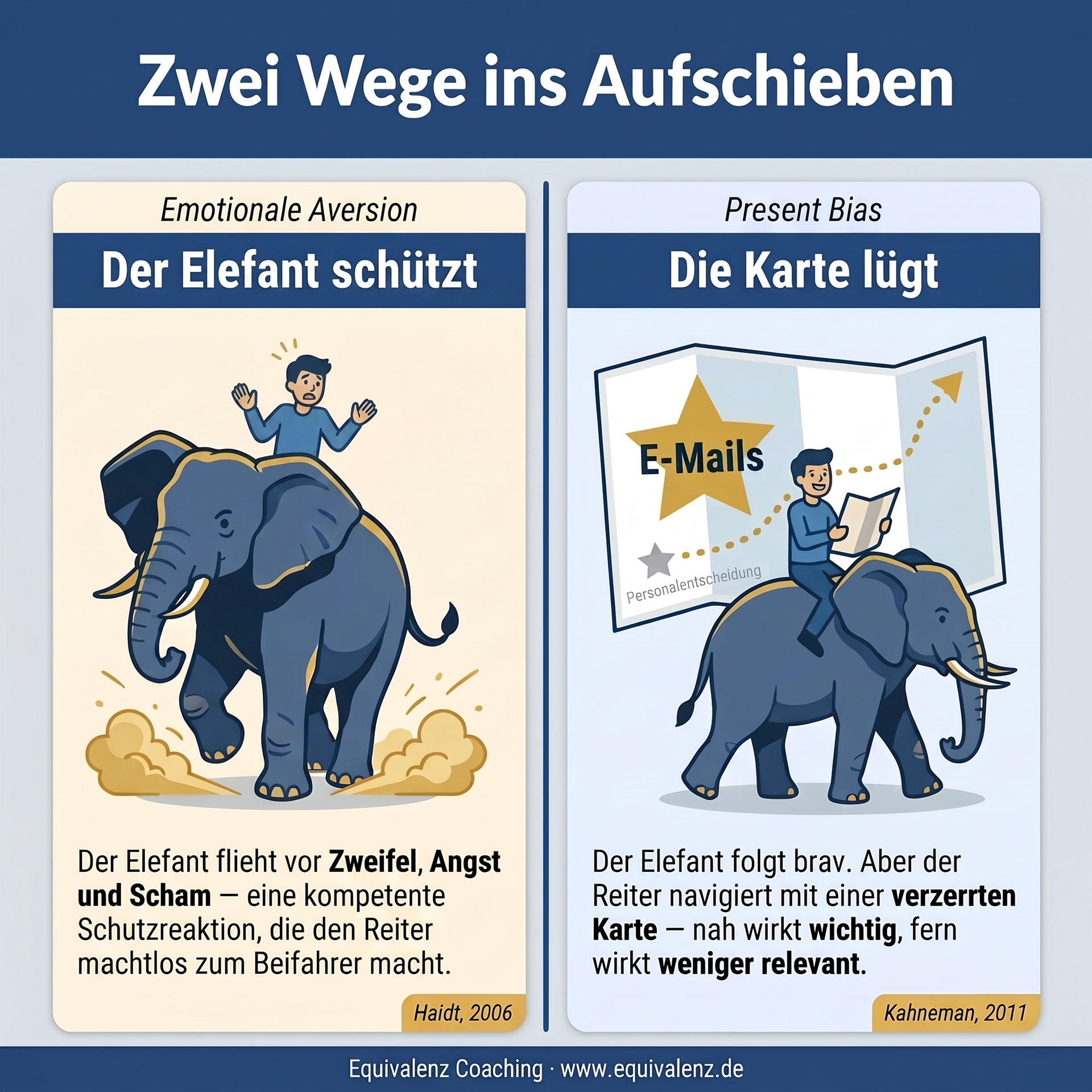 Infografik limbisches System bei Prokrastination | Equivalenz Coaching