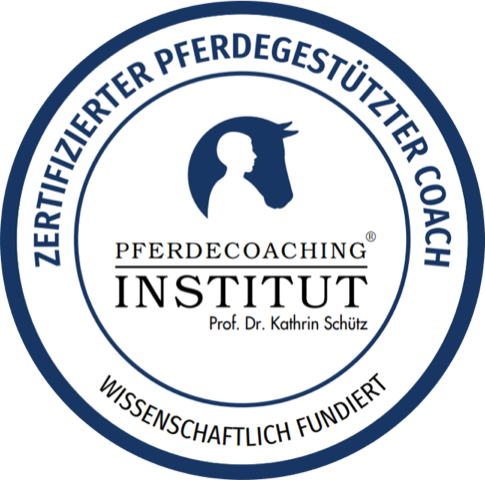 Siegel Zertifizierter Pferdegestützter Coach – Sandra Bertl, ausgebildet durch Prof. Dr. Kathrin Schütz