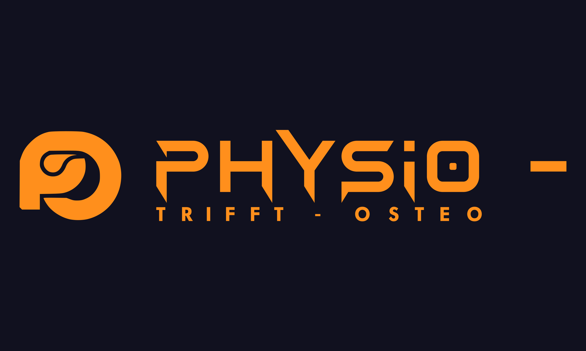 Zwei orangefarbene Halbmonde verschränkten sich und bildeten eine stilisierte Acht.