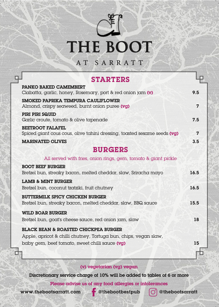 Weekend Menu