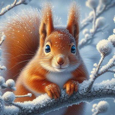 Eichhörnchen im Schnee
