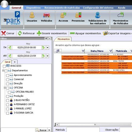 Software De Control De Accesos Por Reconocimiento De Matriculas