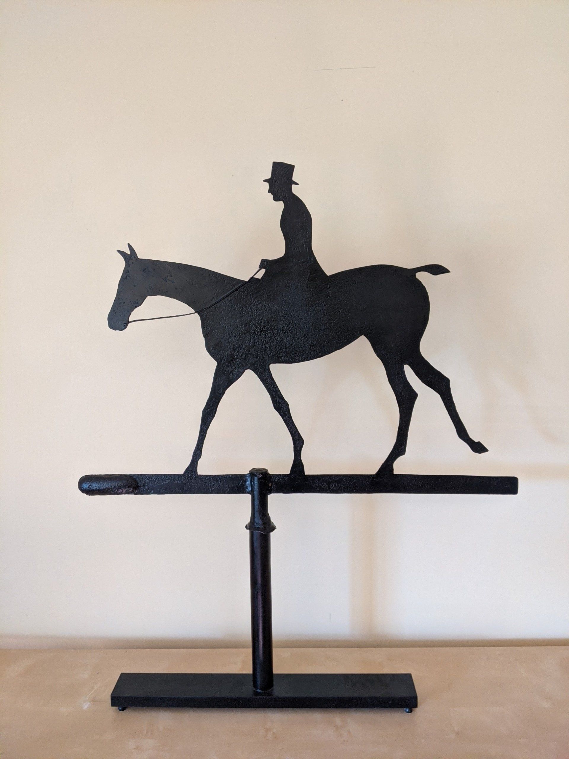 Vintage black metal weathervane, early 20th century.