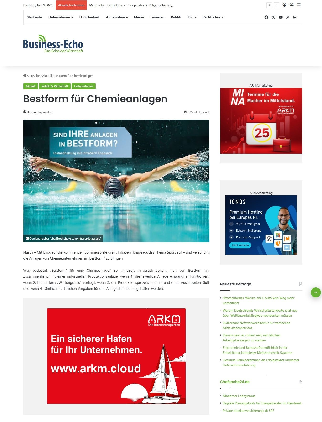 Bild Pressemeldung InfraServ Knapsack