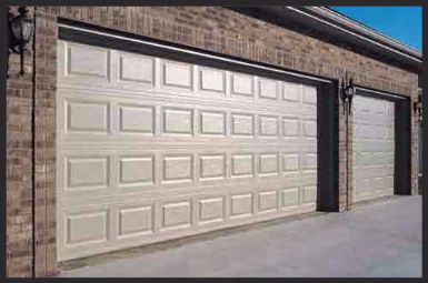 image of short  raised panel garage door