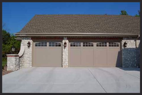 image of long panel carriage house garage door 5983