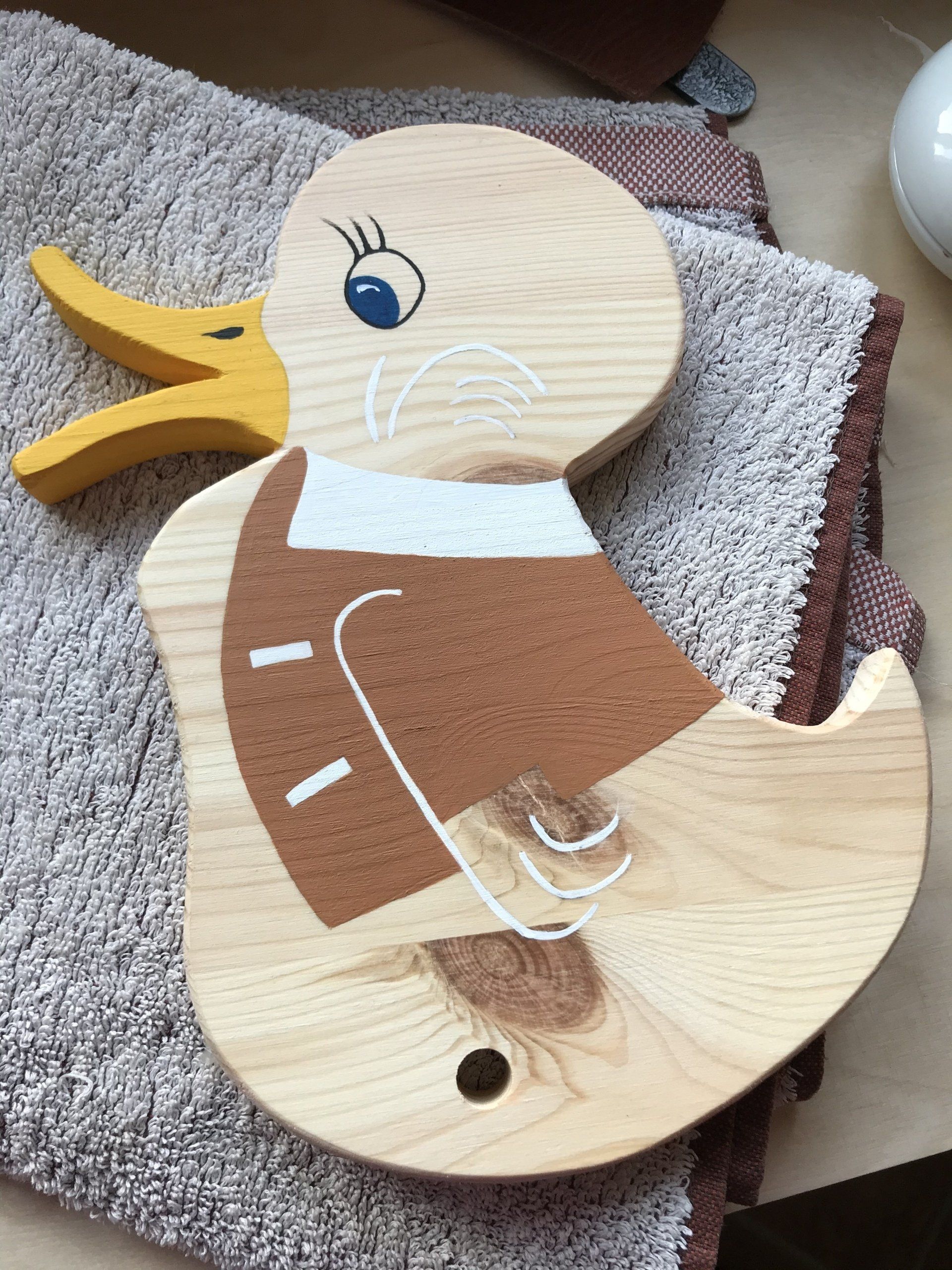 Handgefertigte  Ente bemalt