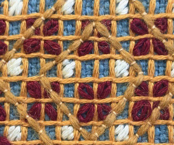 How to design the direction of lattice filling stitches for embroidery.