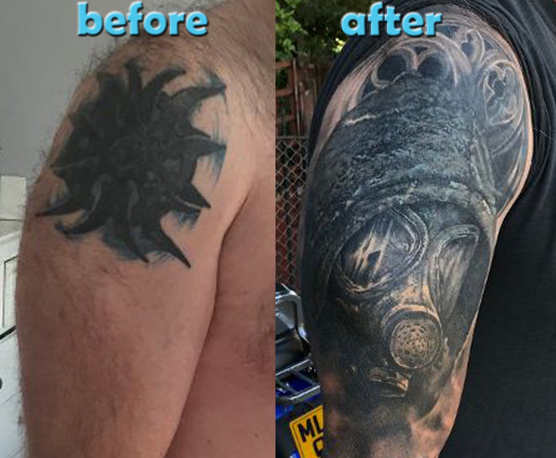 Tattoo cover up specialists London Blue Lady tattoo