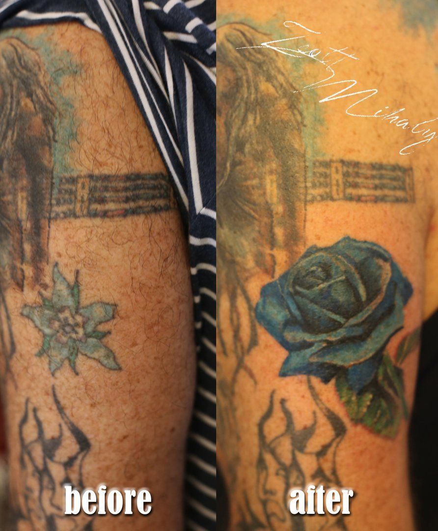 Tattoo cover up specialists London Blue Lady tattoo