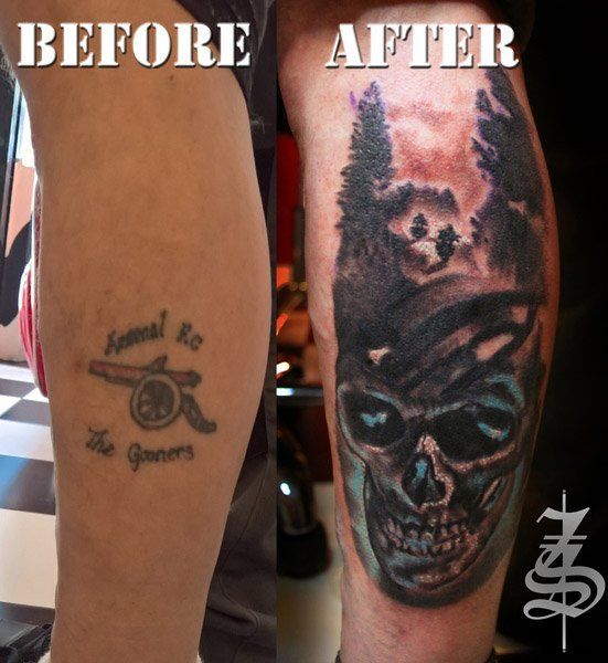 Tattoo cover up specialists London Blue Lady tattoo