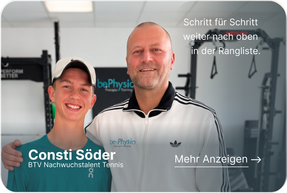 Physiotherapie Ottobrunn: Consti Söder, Nachwuchstennisspieler im BTV-Kader, Athlet bei be-Physio Ottobrunn