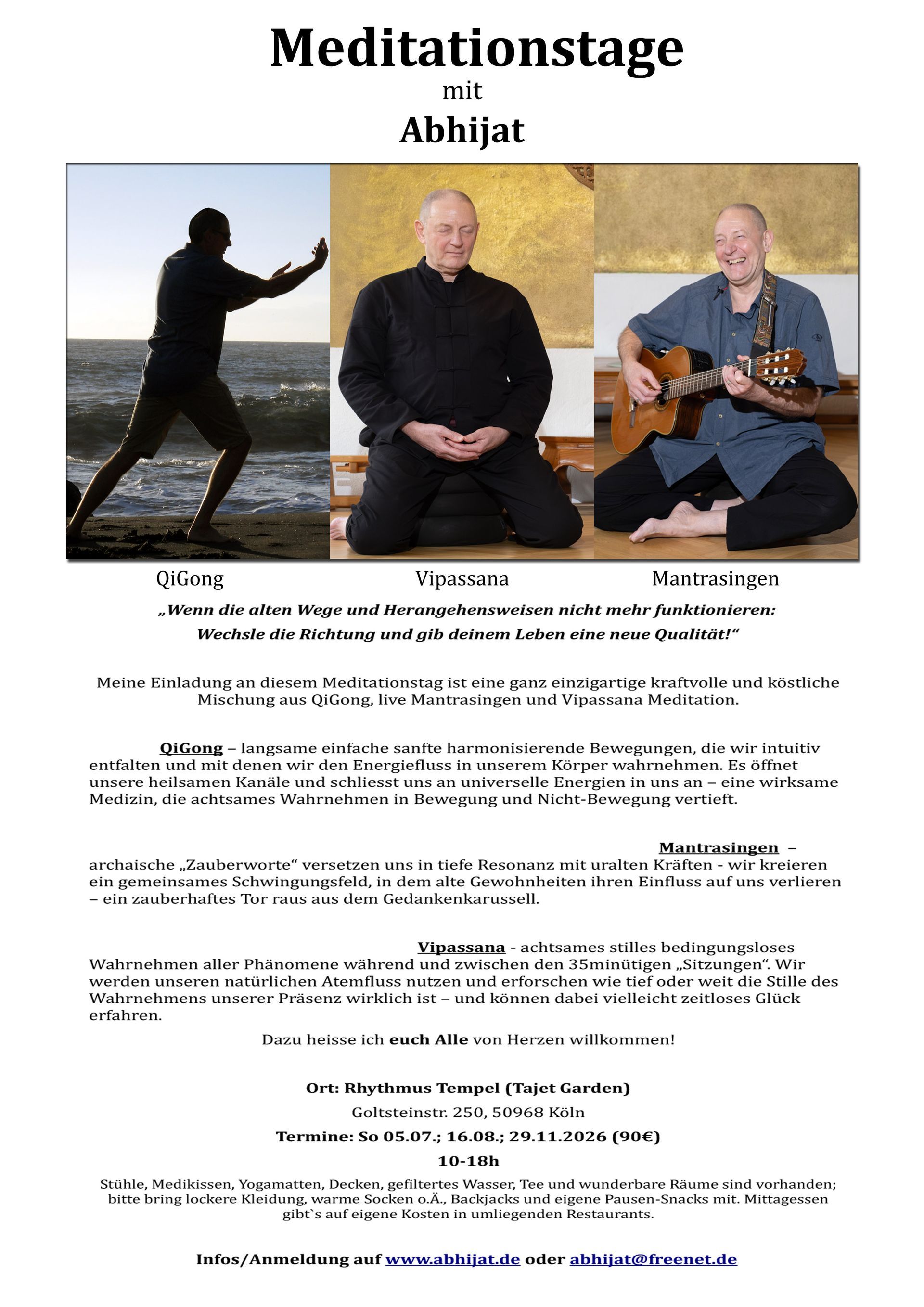 Flyer für Meditationstage 2026