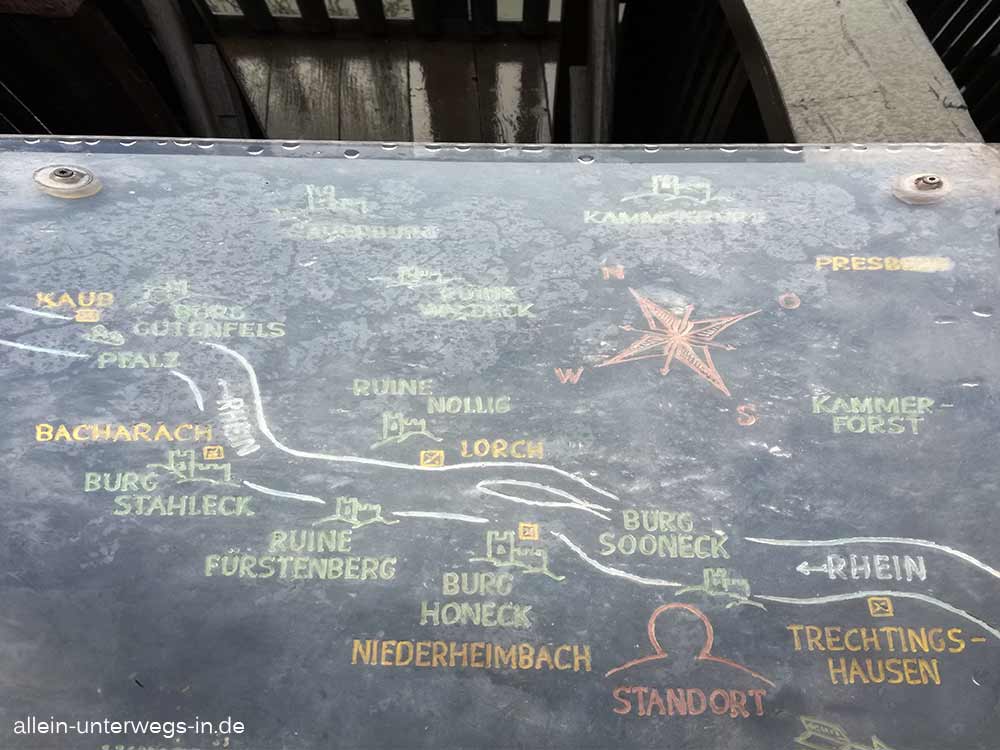 Hinweistafel Sieben-Burgen-Blick, Heimbach, Bacharach