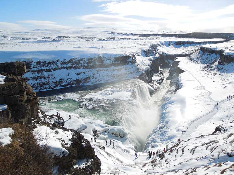 Gullfoss, Wasserfall des Gletscherflusses Hvítá.