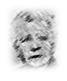 Portrait einer älteren Frau als Bleistiftzeichnung.