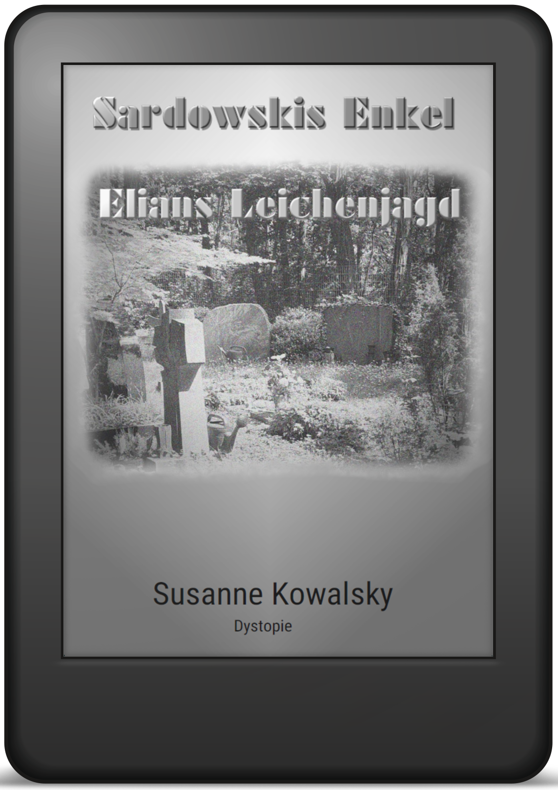 Cover E-Book Graues Cover mit Titel und Friedhofsbild
