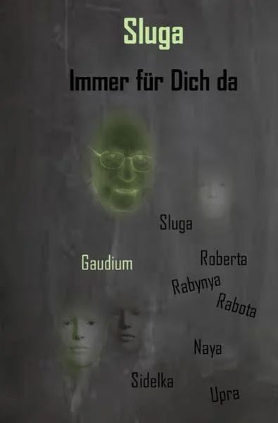 Titel und Namen auf dunkelgrauem Untergrund. Schemenhafte Köpfe, einer davon grün.
