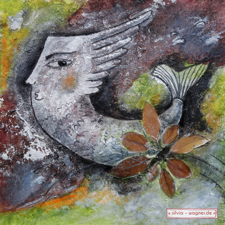 Malerei, fliegender Fisch, Silvia Wagner