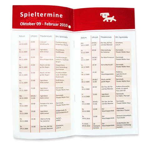 Grafikdesign von Silvia Wagner Programmheft