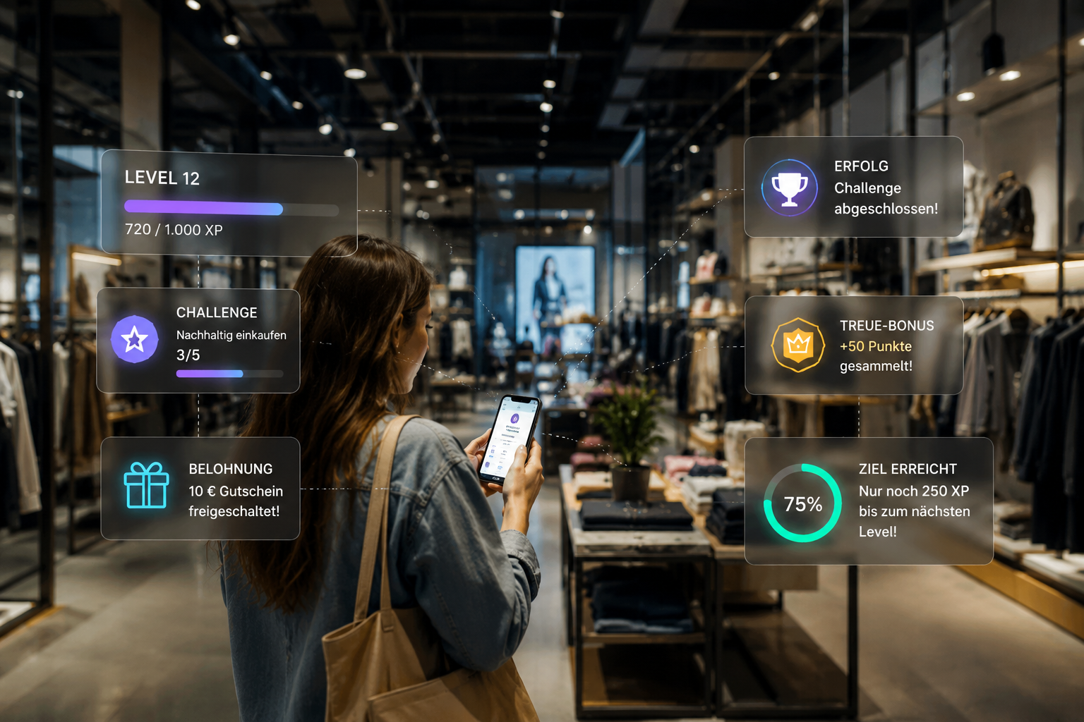 Gamification im Einzelhandel mit digitalen Belohnungen und interaktiven Kundenerlebnissen