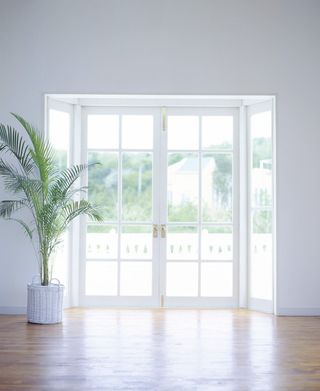 French doors letting light in to room