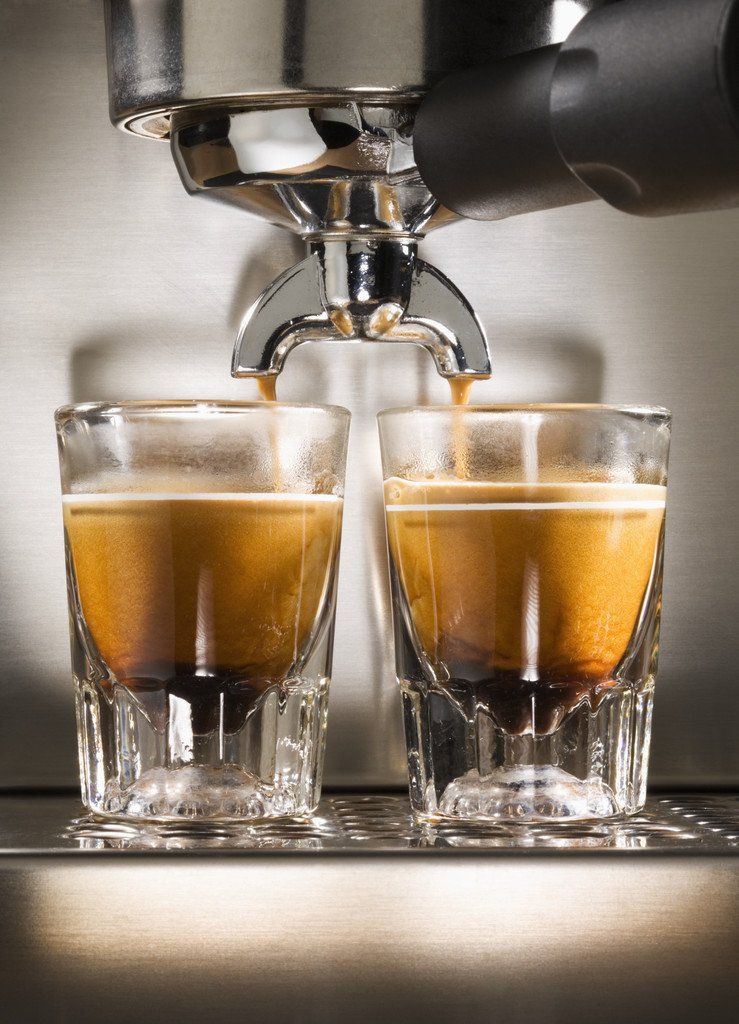 Espresso coffee shots with good crema