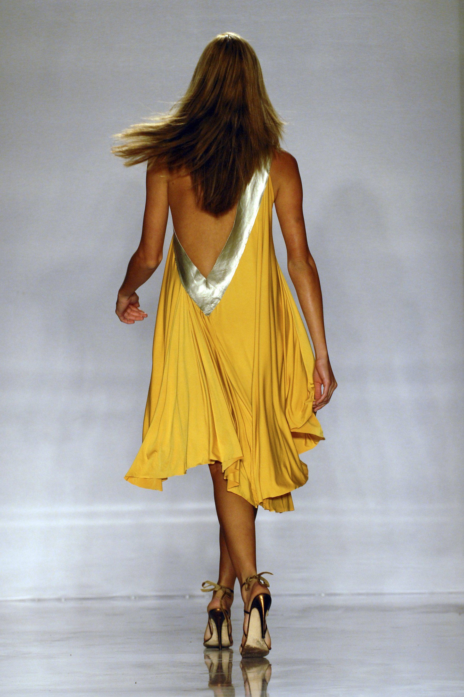 Woman in yellow dress