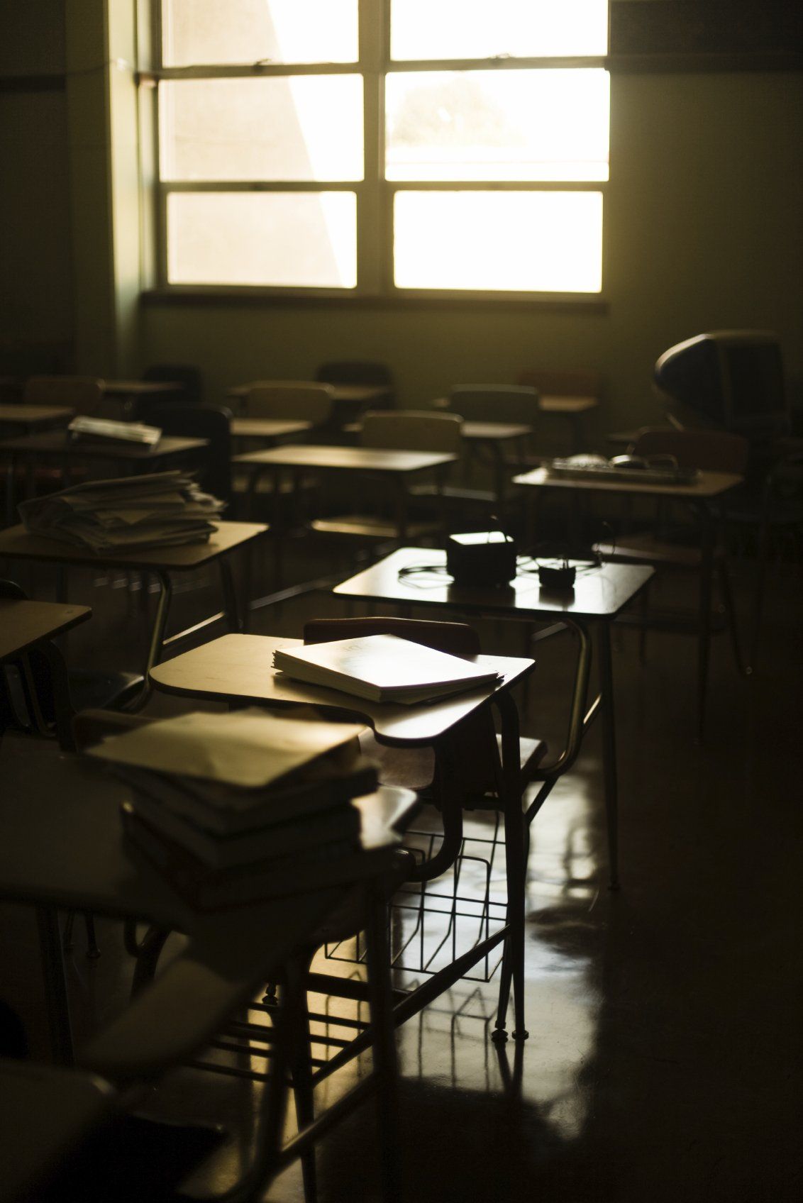 Desks at a school