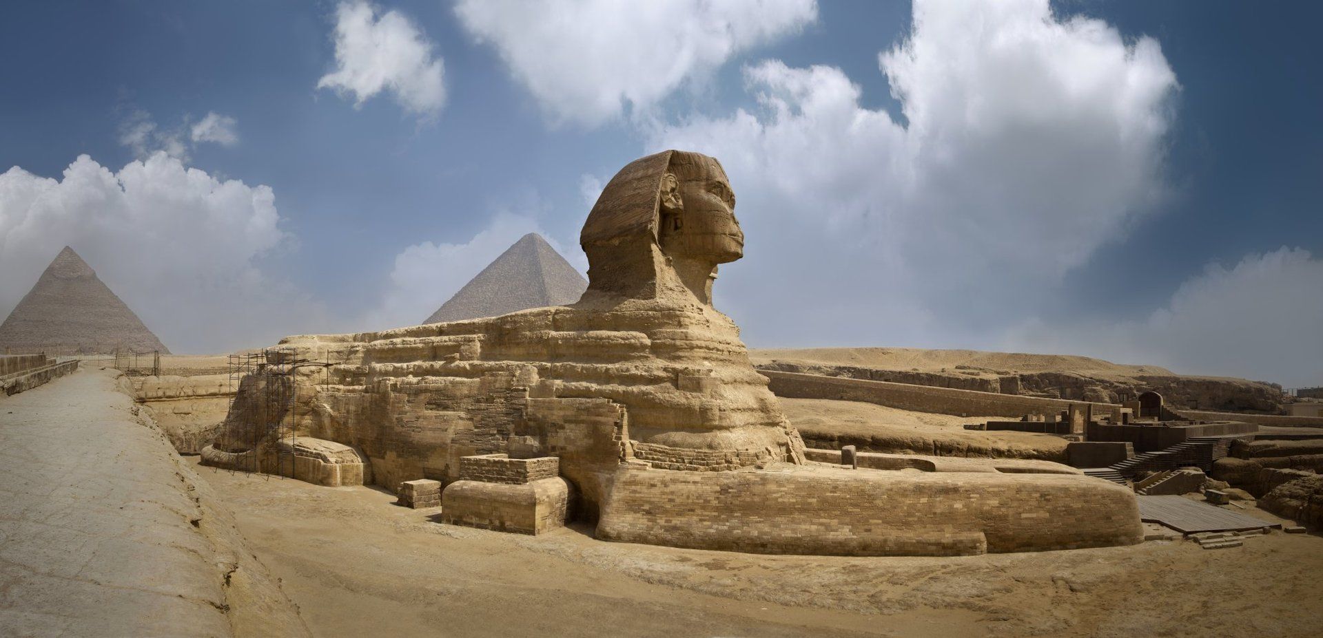 The Sphinx in the Egyptian desert.