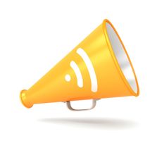 Graphic of a yellow megaphone against a white background.