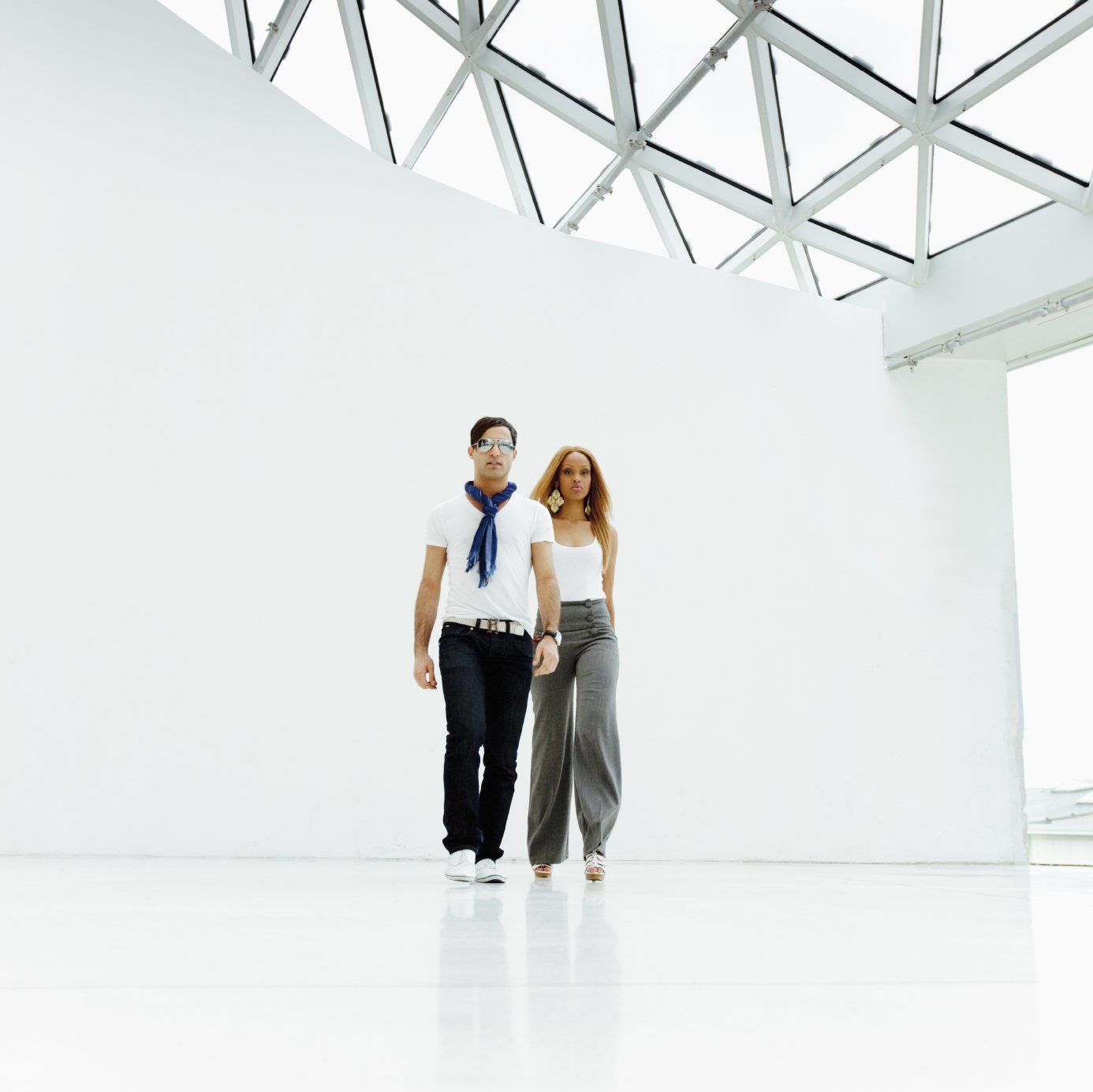 Man and woman on white background