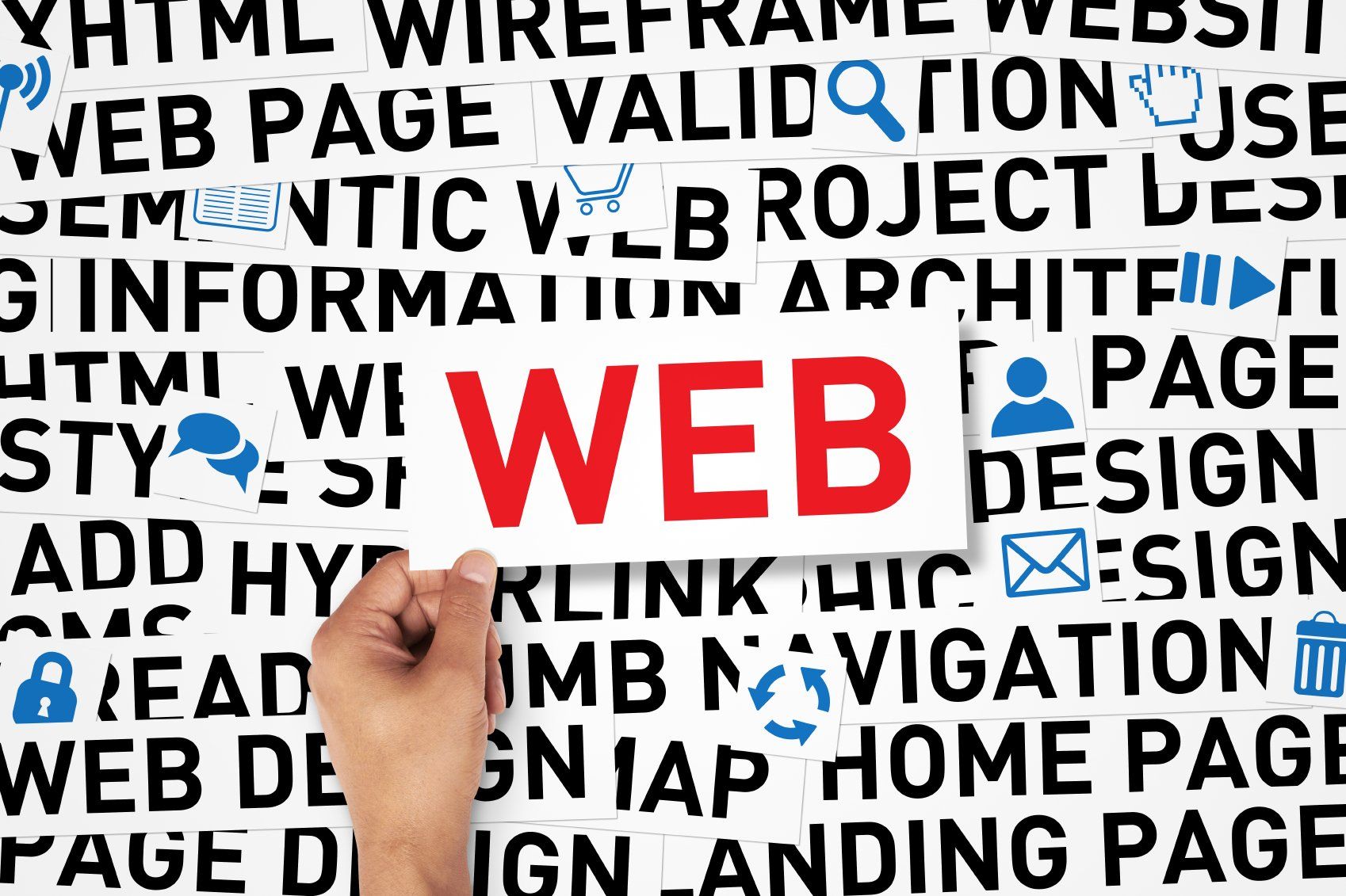 Web-Schild und Web-Begriffe