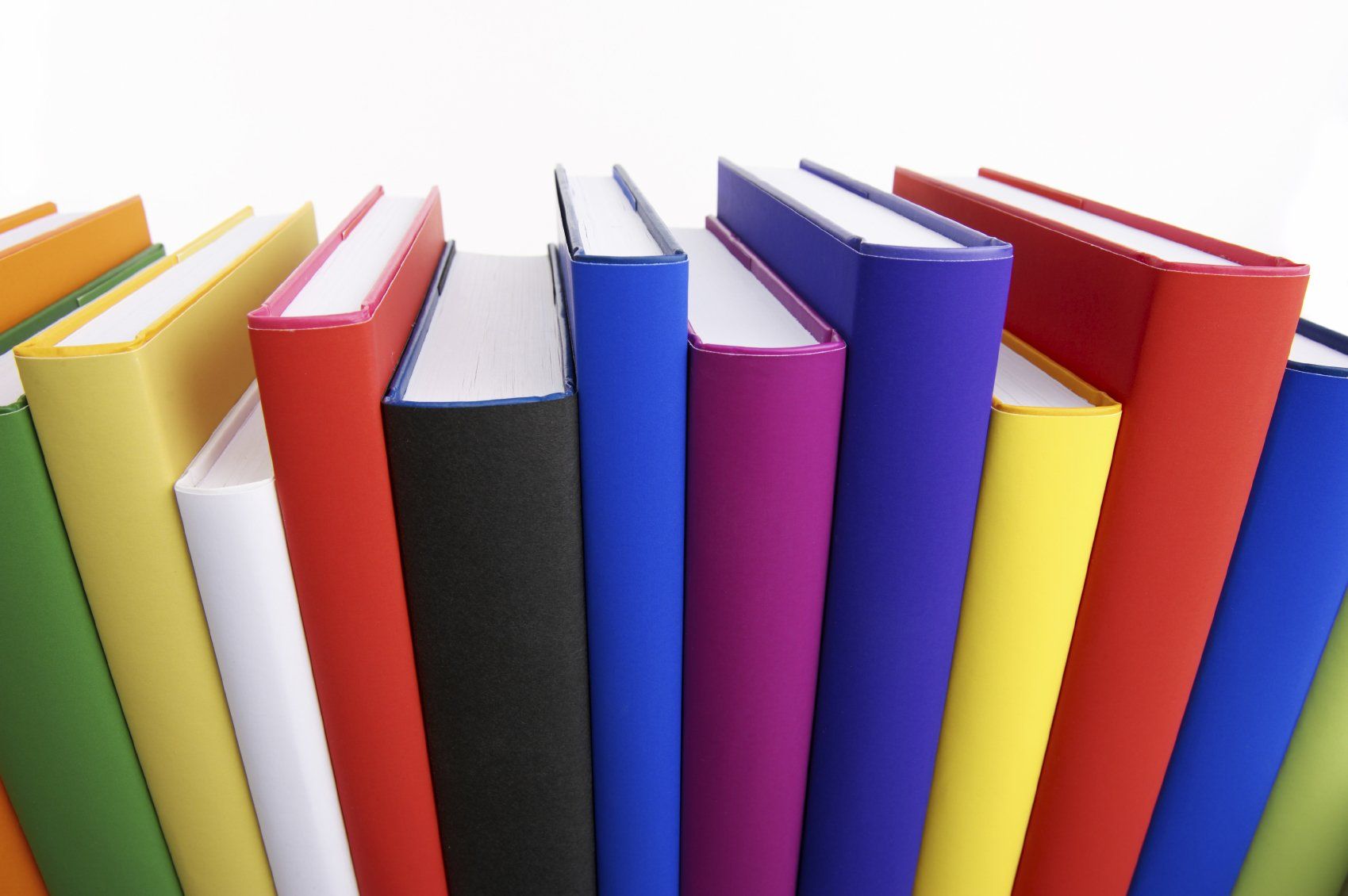 colorful books lined up