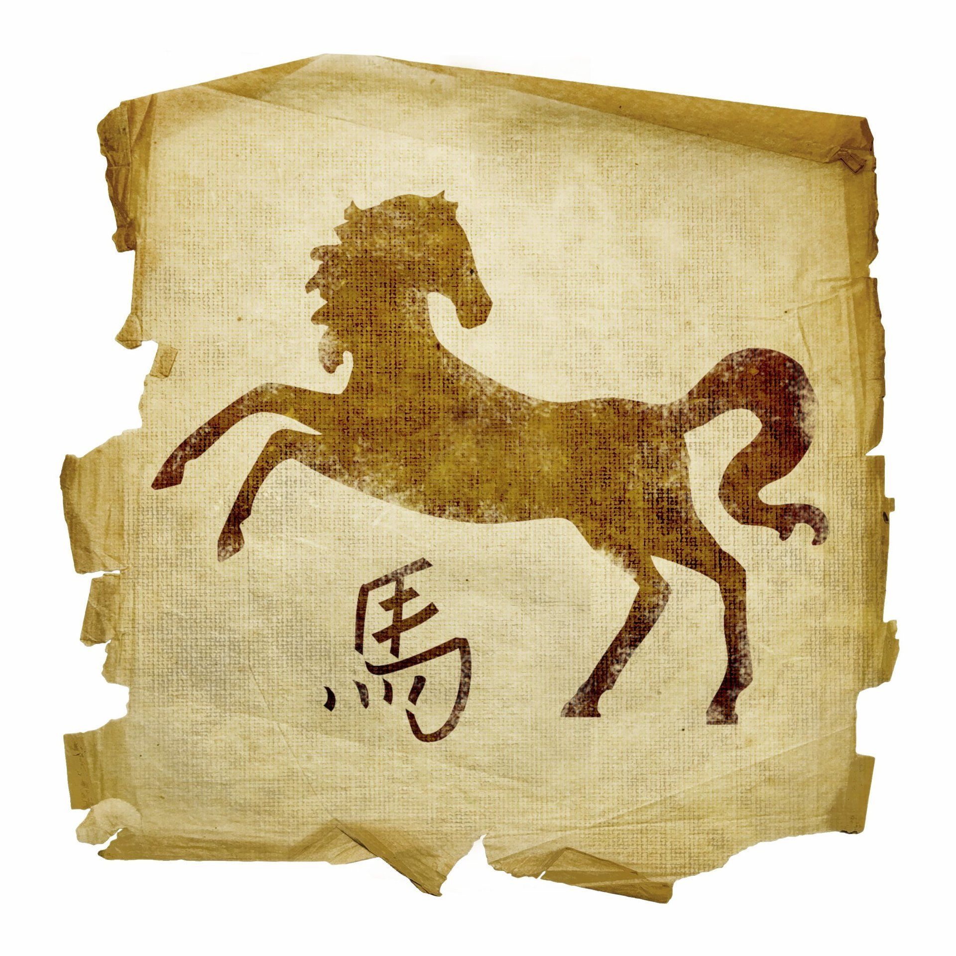 Image of a horse painted on to parchment paper.