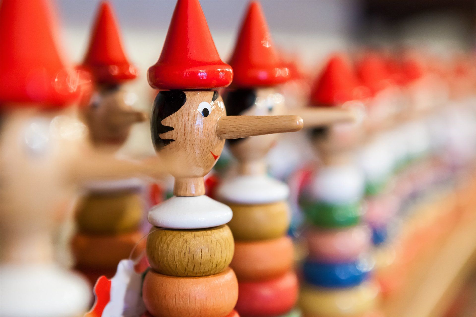 Colorful collection of wooden figures