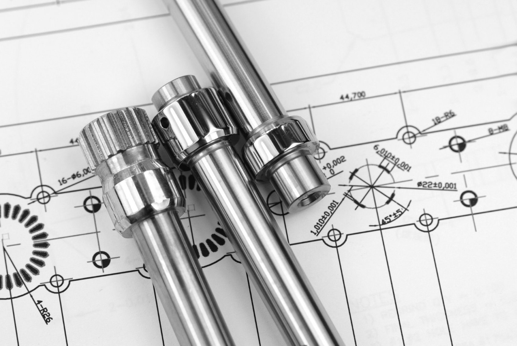 technical drawing and gear parts