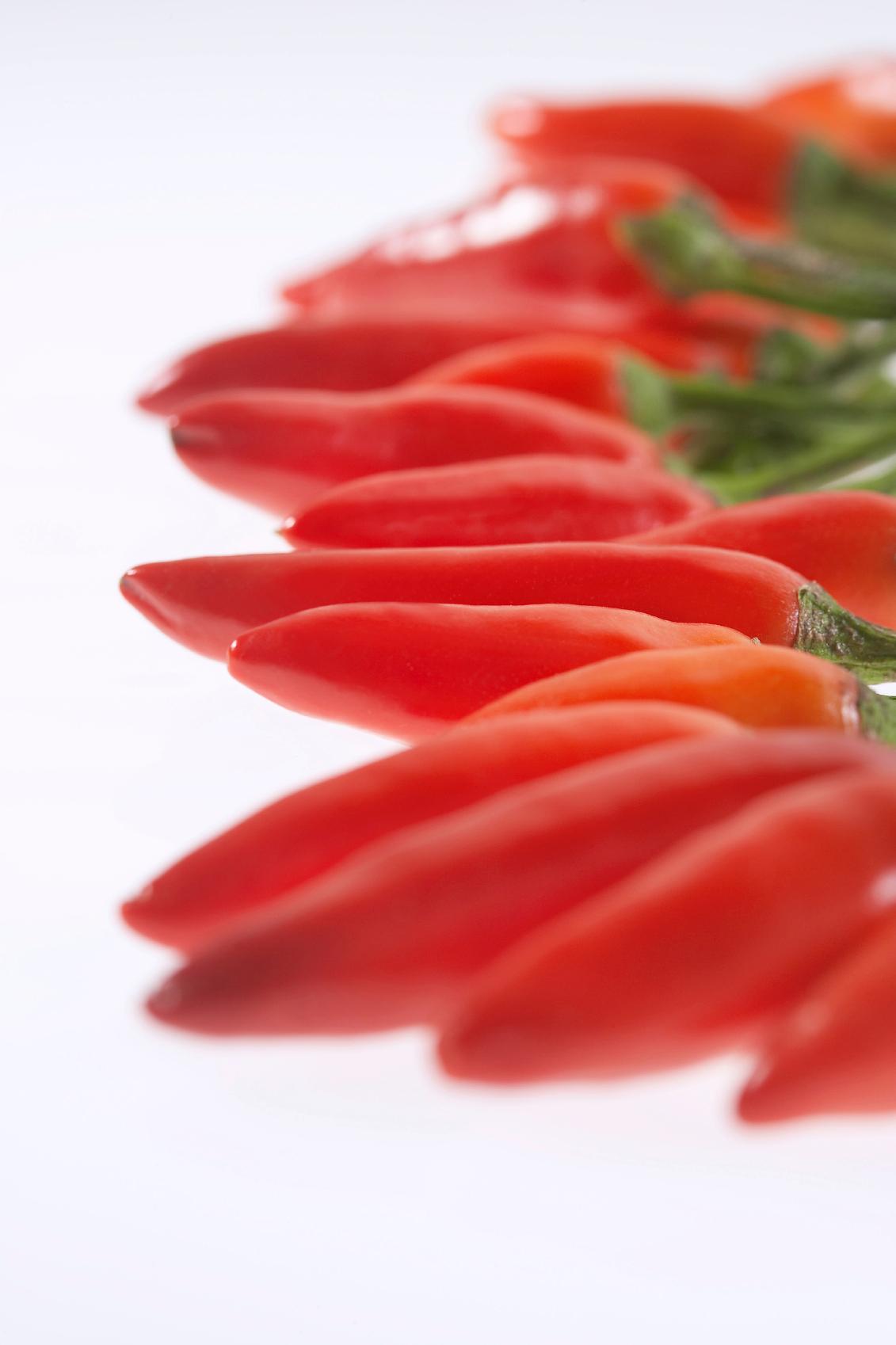 Rote Chilischote als Symbol für die wärmende Wirkung von Capsaicin in Schmerzpflastern