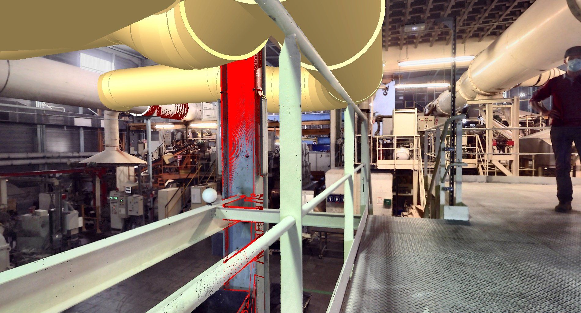 5 - INTEGRATION DES NOUVEAUX ELEMENTS (TUYAUTERIE) DANS LA VUE PHOTO DU NUAGE DE POINTS INTEGRATION DES NOUVEAUX ELEMENTS (TUYAUTERIE) DANS LA VUE PHOTO DU NUAGE DE POINTS