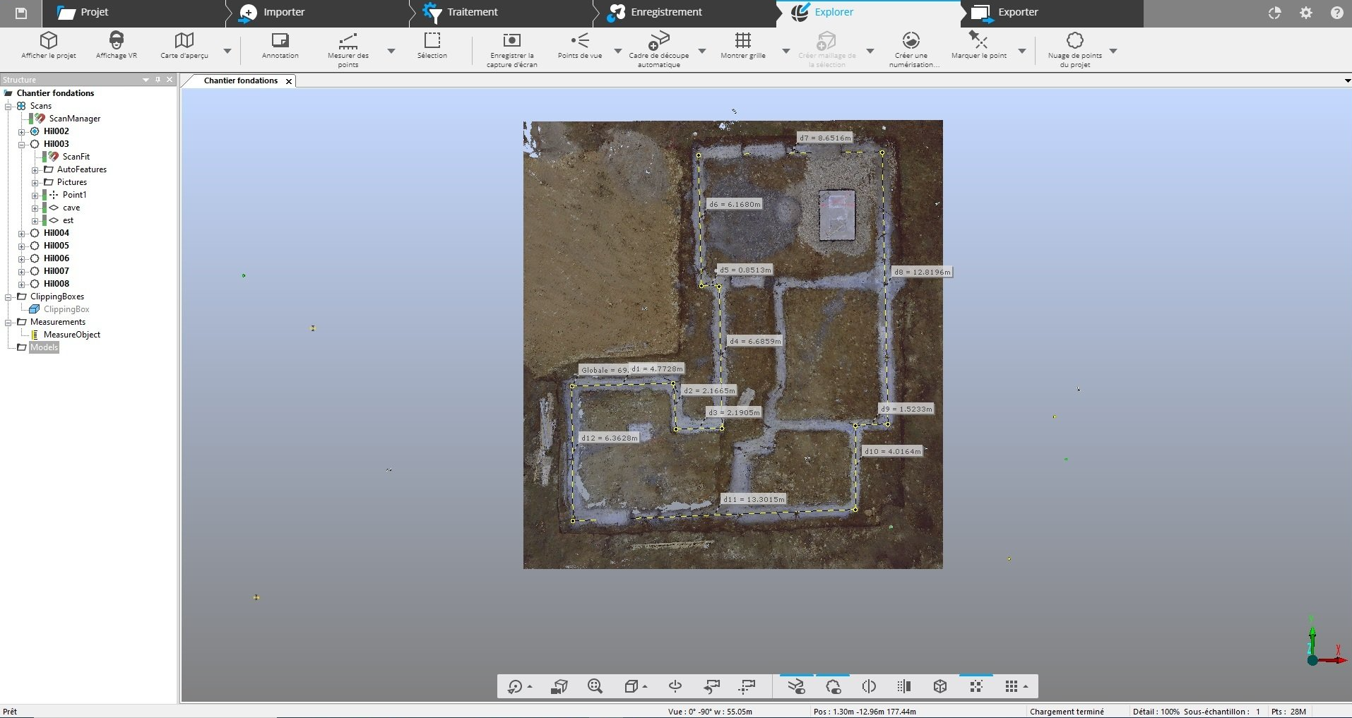 4 - VUE DE DESSUS Vue de dessus Laser Scanner Fondations