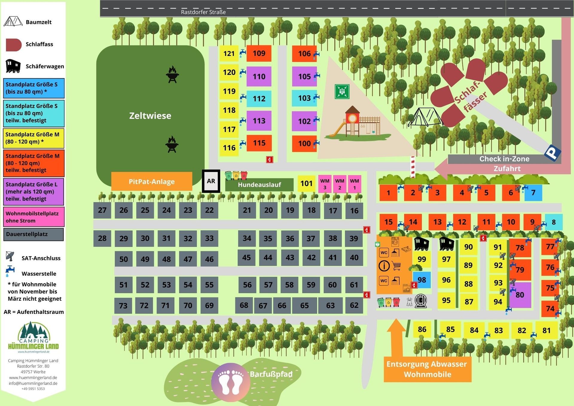 Lageplan Camping Hümmlinger Land