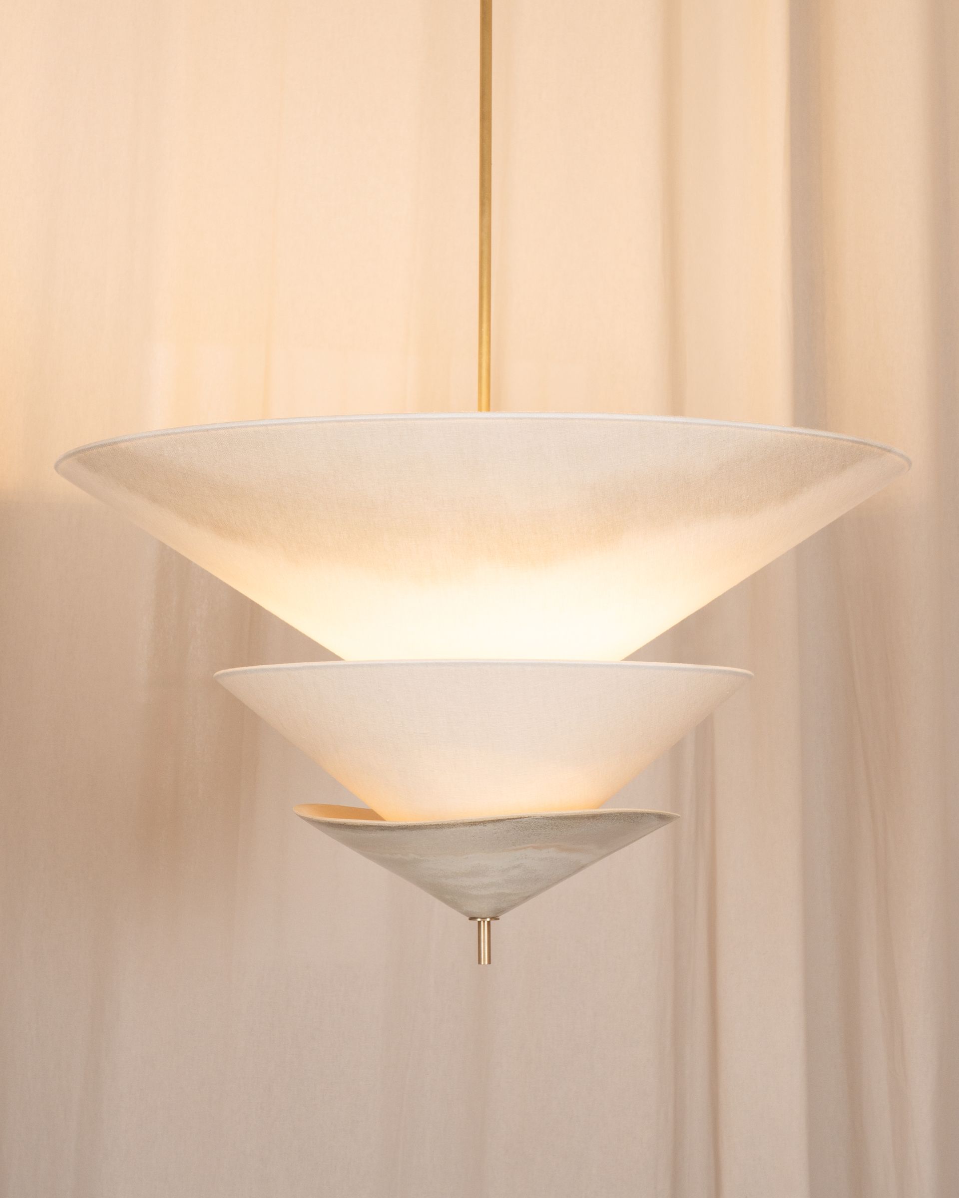 Elsa Foulon Stratus pendant lightceramic Schumacher fabric