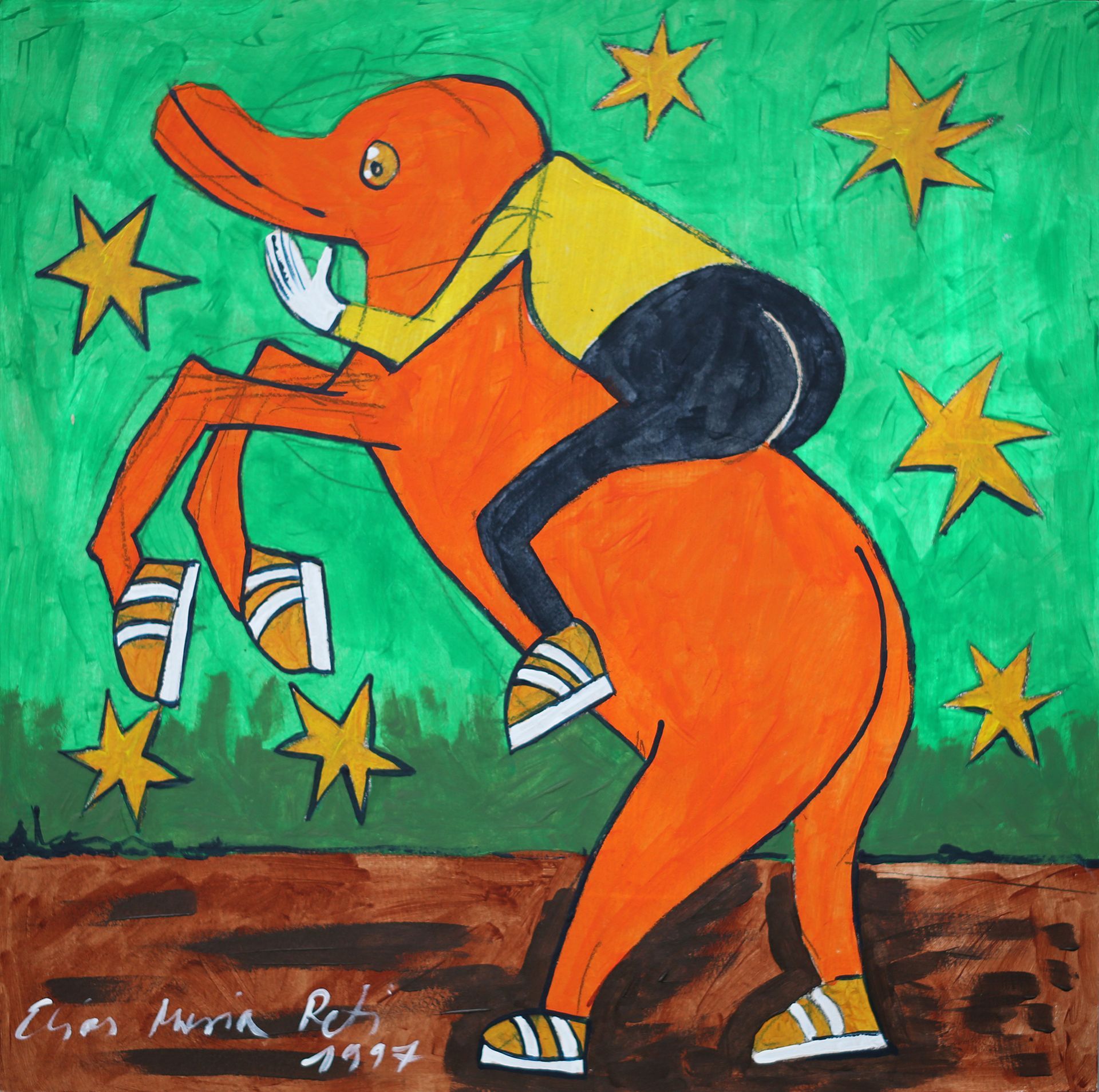 „Kalki Nr. 18, Elias Maria Reti, 1997. Acryl auf MDF (Hartfaserplatte). 55 cm. x 55 cm. Astroismus Oeuvre. „Kalki Nr. 18, Elias Maria Reti, 1997. Acryl auf MDF (Hartfaserplatte). 55 cm. x 55 cm. Astroismus Oeuvre.